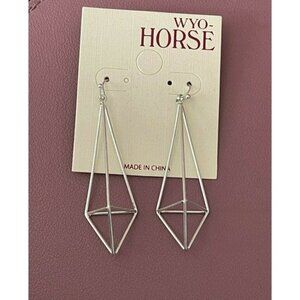 Wyo-Horse Silver-Tone Geometric Cone Shape Drop Earrings